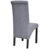 vidaXL Dining Chair Set of 6 Light Grey Polyester Fabric, Rubber Wood