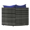 vidaXL Patio Corner Sofa Gray, Dark Blue