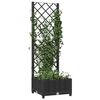 vidaXL Garden Planter Black Polypropylene 15.7 x 15.7 x 47.8 in Planters