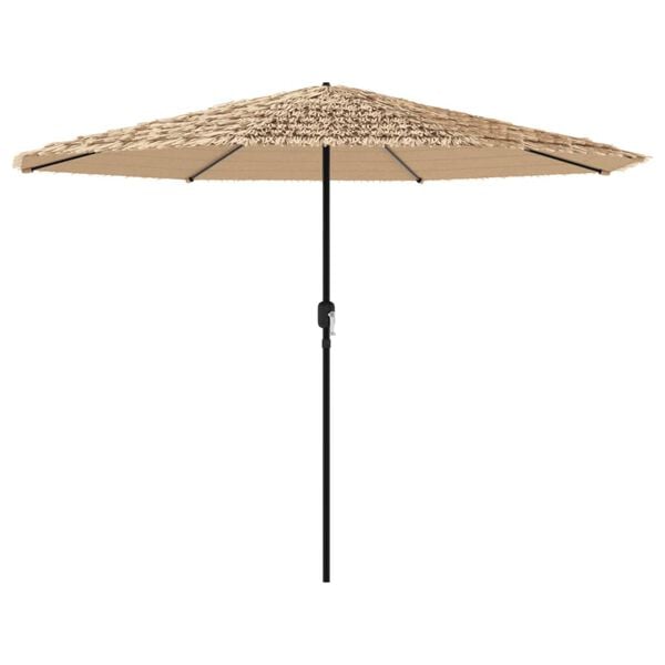vidaXL Garden Parasol Brown 100% Polyester, Powder-Coated Steel, Straw