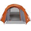 vidaXL Camping Tent Cabin 4-Person Grey and Orange Waterproof