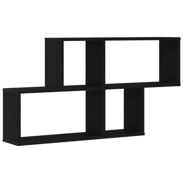 vidaXL Wall Shelf Black Oak 29.92 x 5.91 x 20.87 in Engineered Wood
