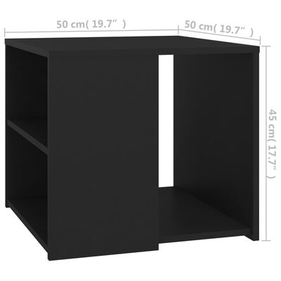 vidaXL Side Table Black 19.7"x19.7"x17.7" Engineered Wood