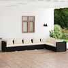 vidaXL Garden Lounge Set Black PE rattan 7 Piece Set Modular