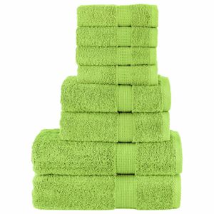 vidaXL Towel Set Apple Green 100% Cotton Guest, Hand, Shower