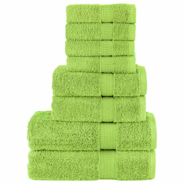 vidaXL Towel Set Apple Green 100% Cotton Guest, Hand, Shower
