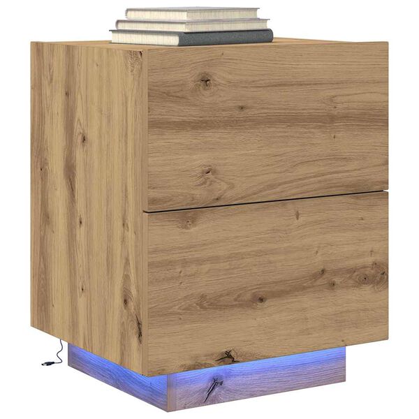 vidaXL Bedside Cabinet Artisan Oak 17.72 x 15.75 x 21.65 in