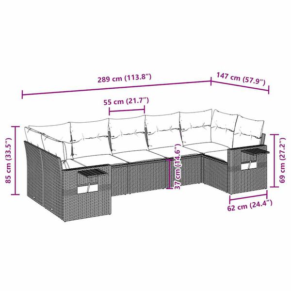 vidaXL Garden Sofa Set Light grey, Dark grey