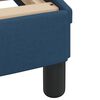 vidaXL Bed Frame Blue Polyester, Metal, Solid Pine Wood, Plywood Queen