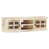 vidaXL TV Cabinet White Solid mango wood 51.2 x 11.8 x 14.2 in