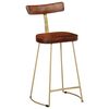 vidaXL Bar Stool Set of 2 Brown Solid mango wood, Iron Medium Footrest