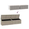 vidaXL Garden Storage Box Light Grey PE Rattan 86.6x19.7x22.8 in