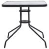 vidaXL Garden Table Black Steel Standard Durable Garden Table Square