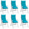 vidaXL Highback Chair Cushion Set of 6 Turquoise