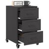 vidaXL Bedside Cabinet Black Cold-rolled steel Medium Bedside Cabinet