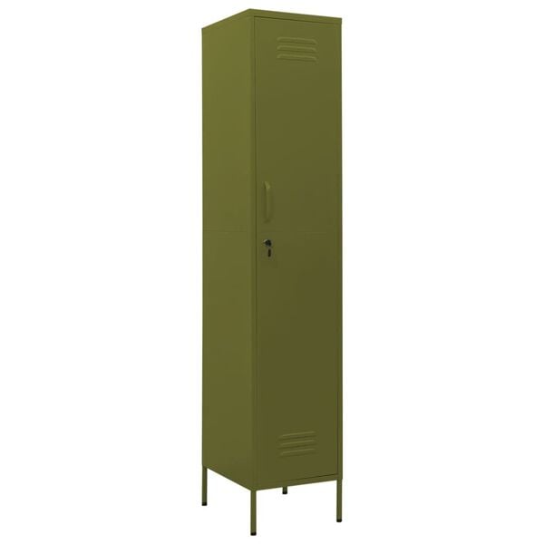 vidaXL Locker Cabinet Olive Green Steel 70.9 in x 18.1 in x 13.8 in