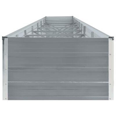 vidaXL Garden Raised Bed Galvanized Steel 236.2"x31.5"x17.7" Gray