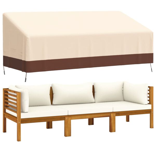 vidaXL Bench Cover Beige and Brown 600D Oxford Fabric With PVC Coating