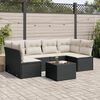 vidaXL Garden Sofa Set Black PE rattan Large Adjustable Feet Modular