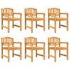 vidaXL Garden Dining Set Natural Teak Solid Teak wood 7 Piece Stackable