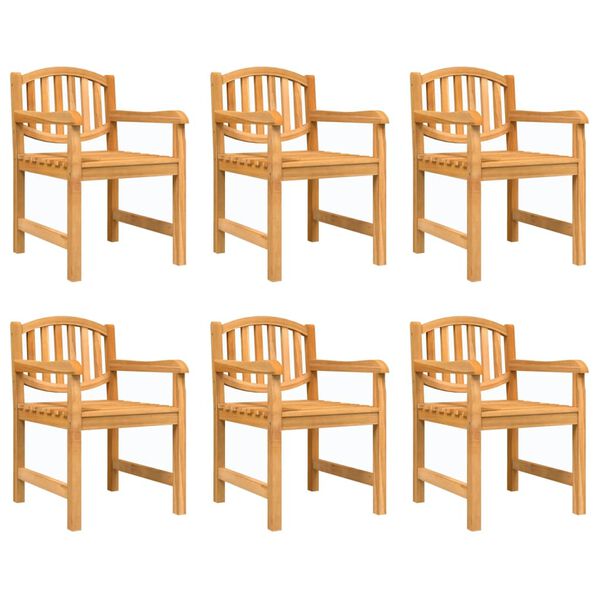 vidaXL Garden Dining Set Natural Teak Solid Teak wood 7 Piece Stackable