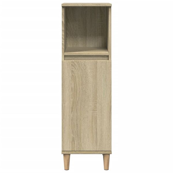 vidaXL Bathroom Cabinet Sonoma oak Engineered wood 11.8x11.8x39.4 in