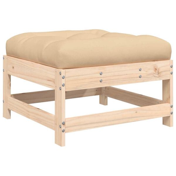 vidaXL Garden Footstool Pine wood Solid pine wood Medium Modular