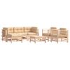 vidaXL Garden Lounge Set Beige Solid Pine Wood 7 Piece Modular