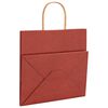 vidaXL Paper Bags 250 pcs with Handles Red 26x17x25 cm