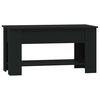 vidaXL Coffee Table Black Engineered Wood Medium Height-Adjustable