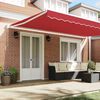 vidaXL Retractable Awning Red 196.85" x 118.11" Fabric and Metal