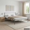 vidaXL Bed Frame Grey Metal 55.1x78.7 in Durable Bed Frame