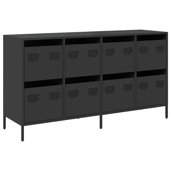 vidaXL Sideboard Black Cold-rolled Steel Sideboard Rectangular