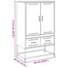 vidaXL Highboard White Cold-rolled steel Medium Highboard Rectangular