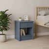 vidaXL Bedside Cabinet Light grey Solid pine wood 13.8x11.8x15.7 in