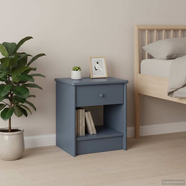 vidaXL Bedside Cabinet Light grey Solid pine wood 13.8x11.8x15.7 in