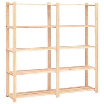 vidaXL 5-Tier Storage Rack 66.9"x15"x66.9" Solid Pinewood 1102.3 lb