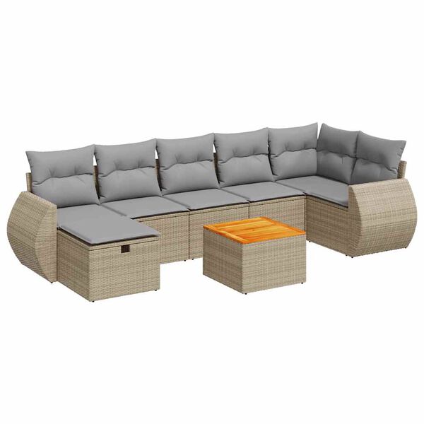vidaXL Garden Sofa Set Beige, Light Gray