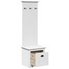 vidaXL Hallway Cabinet White Solid Pinewood, Engineered Wood, Metal Medium