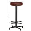 vidaXL Bar Stool Set of 2 Brown, Black Real Leather, Powder-Coated Iron