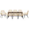 vidaXL Garden Dining Set 9 pcs Brown poly rattan