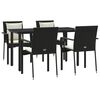 vidaXL Garden Dining Set Black PE Rattan Modular Garden Dining Set