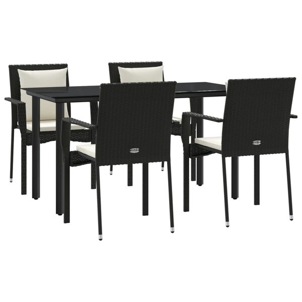 vidaXL Garden Dining Set Black PE Rattan Modular Garden Dining Set