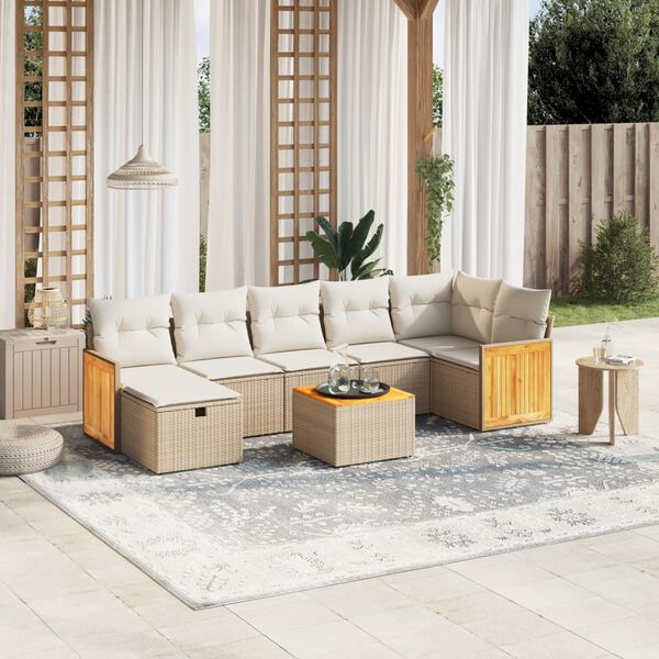 vidaXL Garden Sofa Set Beige and Cream White