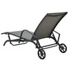 vidaXL Sun Lounger And Table Set of 2 Grey