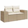vidaXL Garden Sofa Set Beige PE rattan, powder-coated steel Large