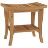 vidaXL Bathroom Side Table Natural teak Solid teak wood 19.7x13.8x17.7 in