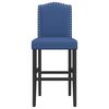 vidaXL Bar Chair Blue and Black Solid rubberwood, fabric (100% polyester)