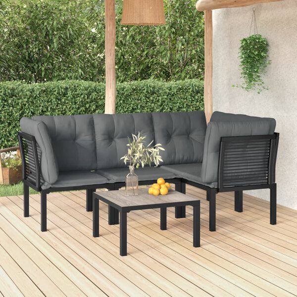 vidaXL Garden Lounge Set Black, Dark Grey