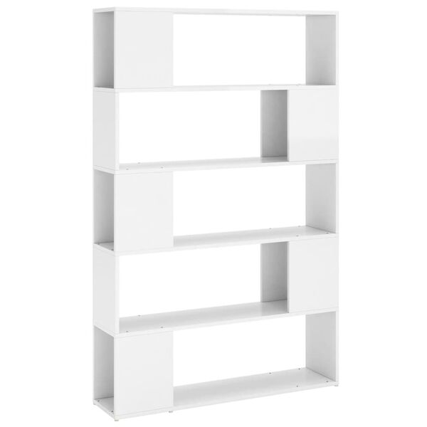 vidaXL Book Cabinet Room Divider High gloss white Engineered wood